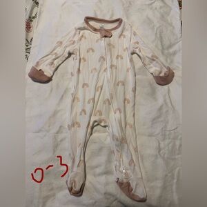 Cloud Island Pink Rainbow Kids Footie